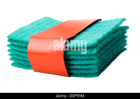 Close-up of a stack of scouring pads Stock Photo