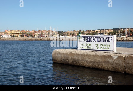 Entrance to Sotogrande Marina, Costa del Sol, Andalusia Spain Stock Photo