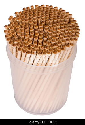 Close-up of toothpicks in a container Stock Photo