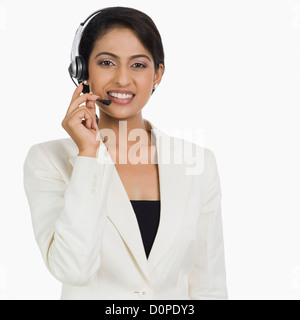 Close-up of a female customer service representative Stock Photo