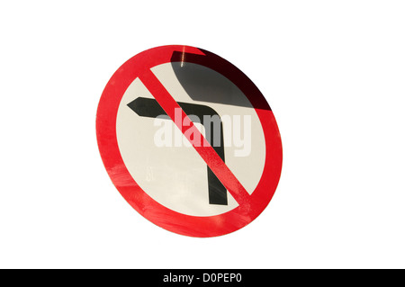 No left turn traffic signs icon on white background vector Stock Photo ...