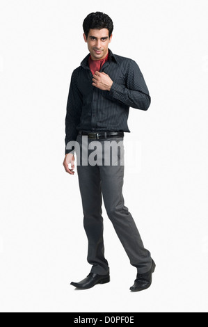 Portrait of a man posing against a white background Stock Photo