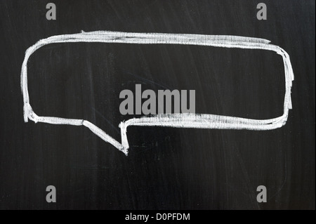Rounded rectangle symbol drawn on the blackboard Stock Photo