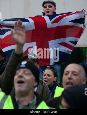 EDL (english defense league) rally in westminster Stock Photo