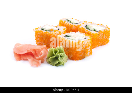 Japan food sushi set on white background Stock Photo