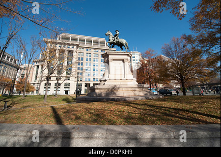 General Winfield Scott Hancock equestrian statue at Pennsylvania Avenue in Washington DC, USA Stock Photo