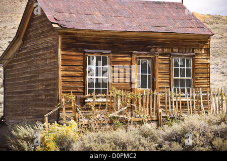 Rustic Old West House in a Ghost Twon Stock Photo