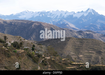 Cordillera Apolobamba with the sacred mountain Akamani Stock Photo