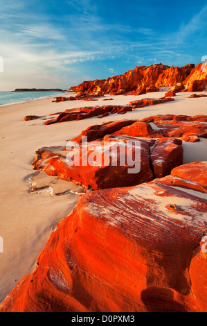 Deep red cliffs at Cape Leveque on Dampier Peninsula. Stock Photo