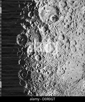 NASA image from Lunar Orbiter of the moon surface Stock Photo