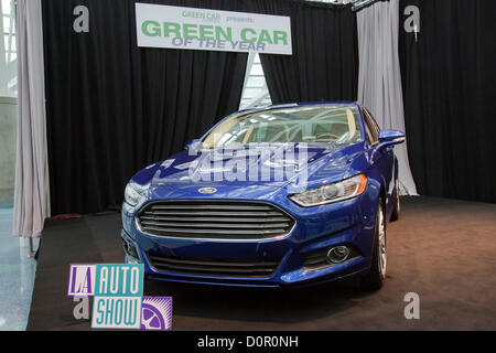 Los Angeles, USA. 29th November 2012. The all-new 2013 Ford Fusion has been named Green Car Journal's 2013 Green Car of the Year¨ at the LA Auto Show. The Fusion emerged on top of an exceptional field of finalists including the 2013 Dodge Dart Aero, Ford C-MAX, Mazda CX-5 SKYACTIV and the Toyota Prius c. Credit:  Ambient Images Inc. / Alamy Live News Stock Photo