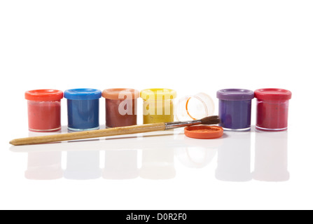 Tubes with a paint on  white background Stock Photo