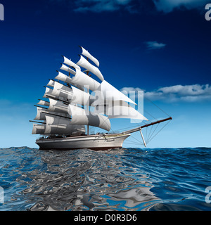Sailing ship at sea Stock Photo