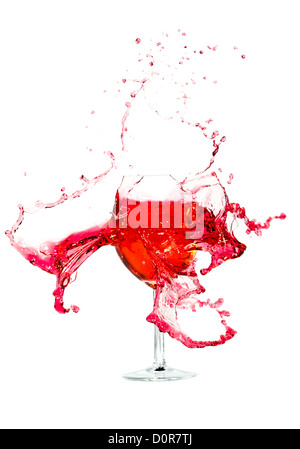 Broken glass of wine Stock Photo