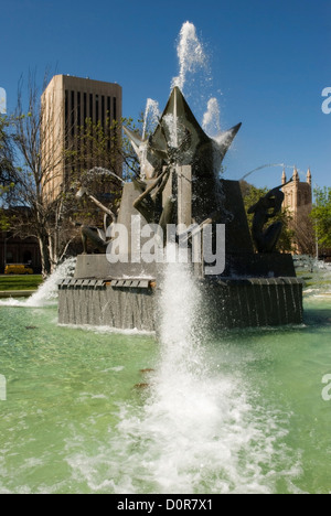 Victoria Square Fountain in Adelaide, South Australia Stock Photo