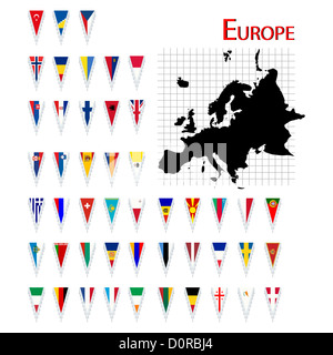 Flags of Europe Stock Photo