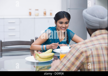 Couple having breakfast Stock Photo
