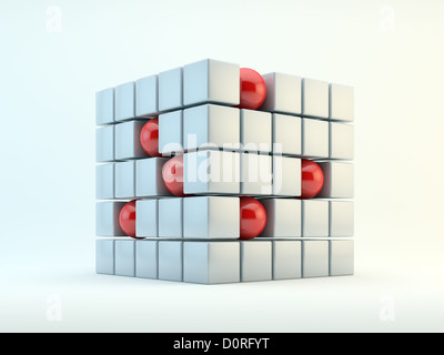 Spheres and cubes abstract Stock Photo