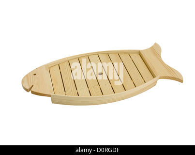 Empty Sushi wooden tray for put Japanese food Stock Photo