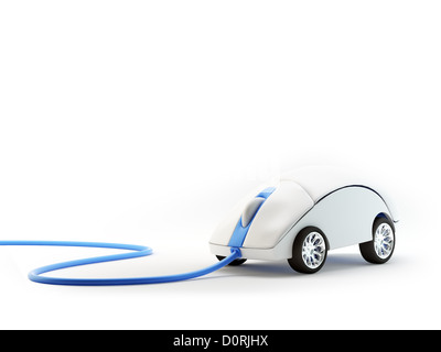 Computer mouse with wheels Stock Photo