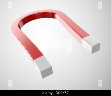 Horseshoe magnet on a white background Stock Photo