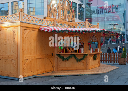 Christmas Market stalls, Exchange Square, Manchester, England, UK Stock Photo