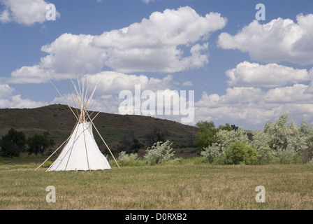 Indian Tepee at Little Bighorn Stock Photo