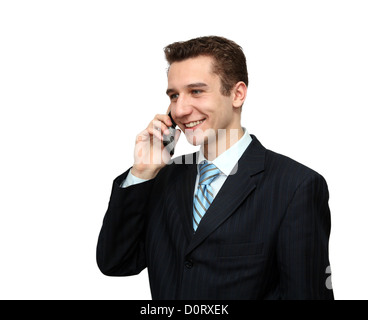 smiling man calling by phone Stock Photo