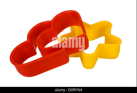 Close-up of a star and a heart shaped cookie cutters Stock Photo