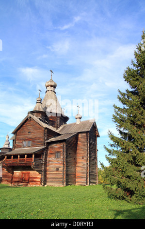 wooden chapel in village Stock Photo