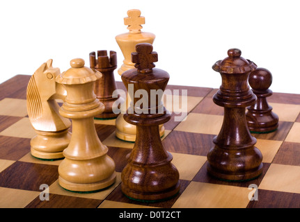 Chess pieces on a chessboard Stock Photo