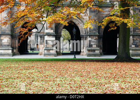 The East Quadrangle in Autumn at the University of Glasgow Campus in Glasgow, Scotland, UK Stock Photo