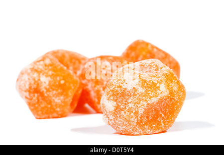 Dried orange mandarine isolated on white