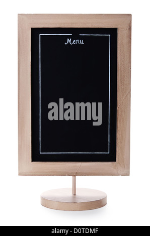 Restaurant menu board isolated over white background Stock Photo