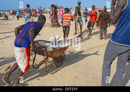 The beach at Tanji fishing village, The Gambia, West Africa Stock Photo