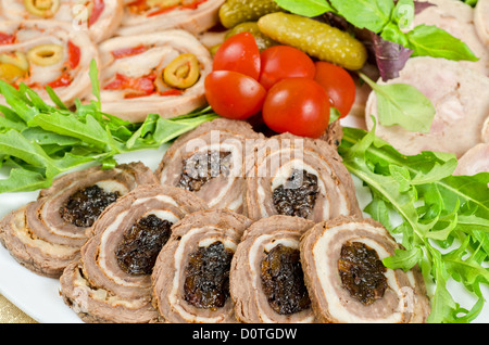 meat tenderloin with prune Stock Photo