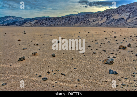 racetrack, valley of the moving rocks, Death Valley, national park, California, USA, United States, America, nature, landscape, Stock Photo