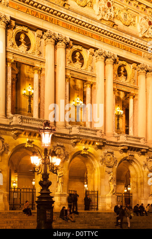 Evening at Palais Garnier - the Opera House, Paris France Stock Photo