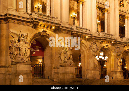 Evening at Palais Garnier - the Opera House, Paris France Stock Photo