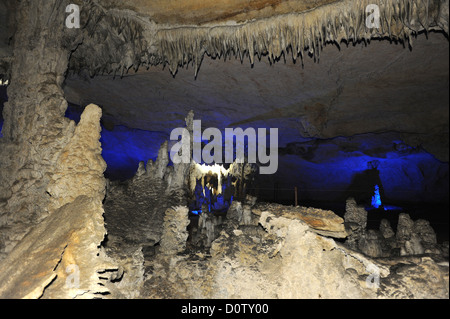 Laos, Asia, Than Kong Lo, cave, grotto, cliff, rock, stalactites, Stalagmites Stock Photo