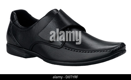 Smart and comfortable men shoe in genuine black leather Stock Photo