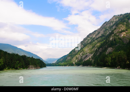 Beautiful view of mountain river, Altai Mountains, Russia Stock Photo