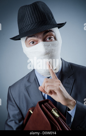 Man covered in medical bandages Stock Photo