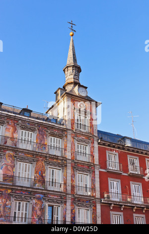 Mayor Plaza - Madrid Spain Stock Photo