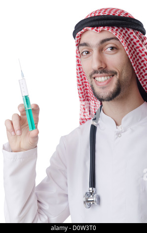 Young arab doctor isolated on white Stock Photo