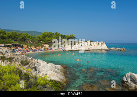 Chalkidiki, Greece, Halkidiki, Travel, vacation, Europe, European, day, Portokali Beach, Kavourotypes, Sithonia, beach, seashore Stock Photo