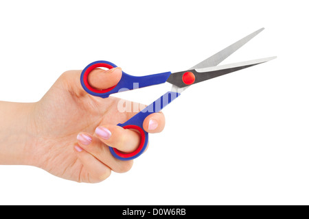 Scissors in hand Stock Photo