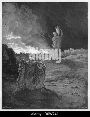 Lot and his family flee from Sodom, Genesis chapter XIX verse 24-26 ...