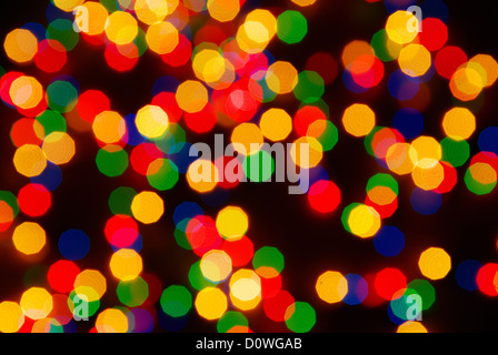 Abstract christmas lights as background on black Stock Photo
