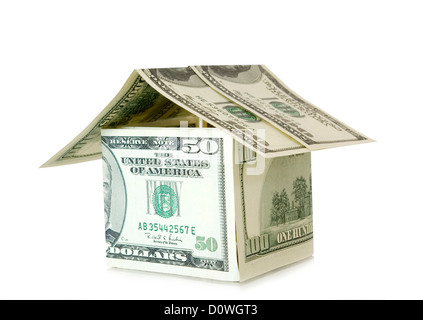 Money house isolated on white background Stock Photo